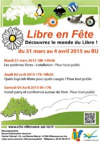 Libre en Fête au BIJ, découvrez le monde du libre. Du 31 mars au 4 avril 2015 à villeneuve-sur-lot. Lot-et-garonne. 